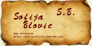 Sofija Blović vizit kartica
